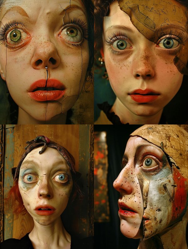 Fractured Porcelain Soul Portrait