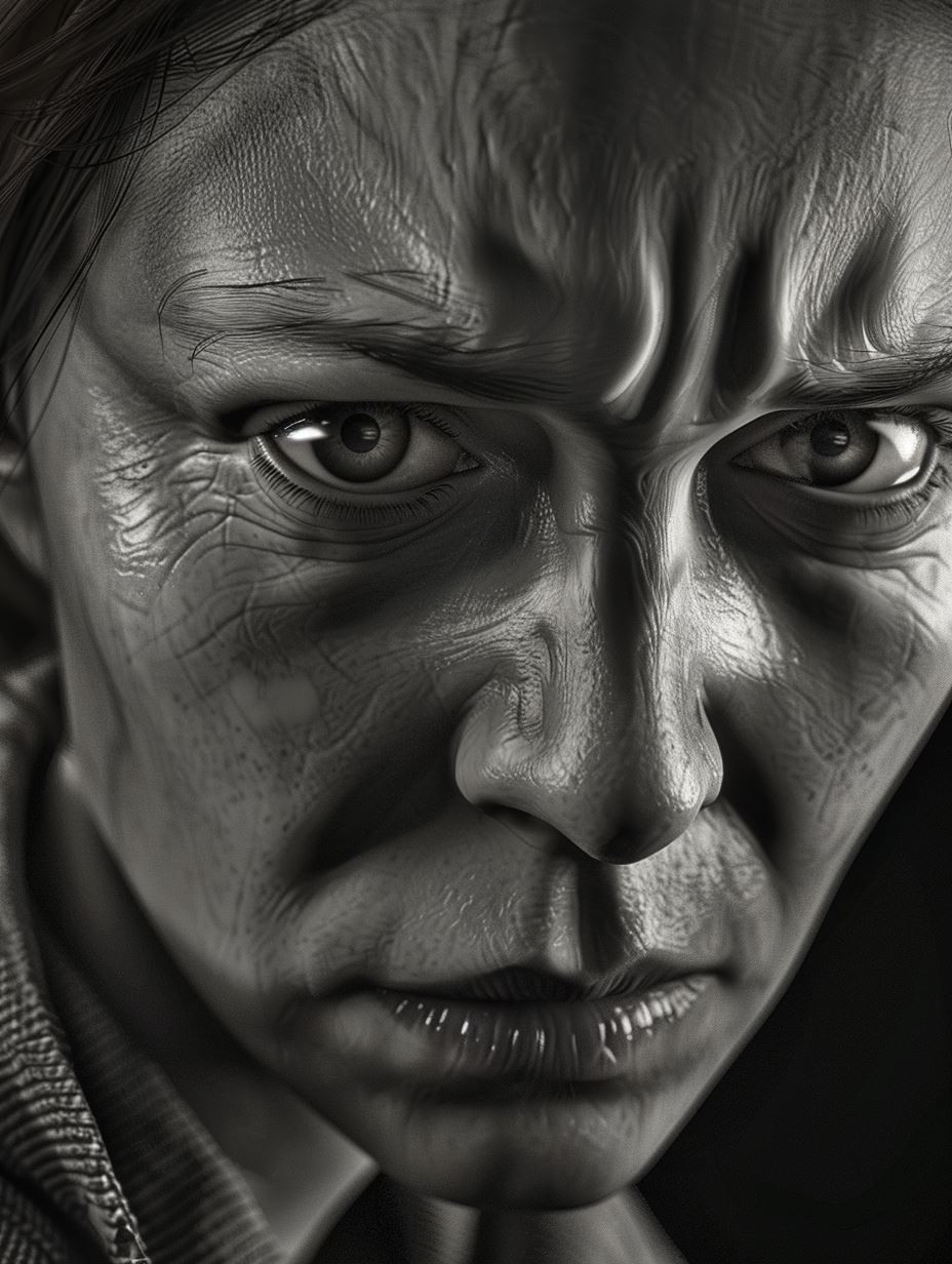 Hyper-Realistic Gritty Portrait Study