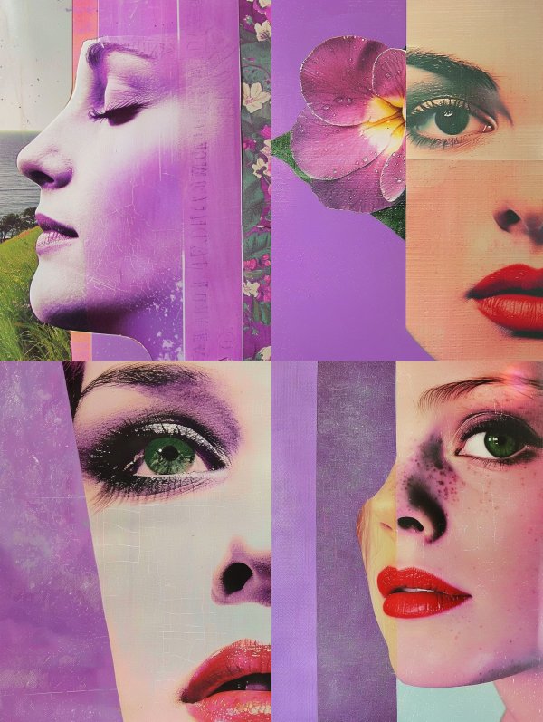 Violet Dreams Mixed Media Collage