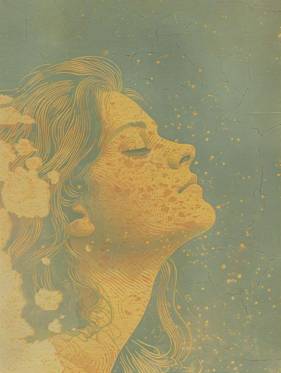 Ethereal Gaze in Ochre Hues