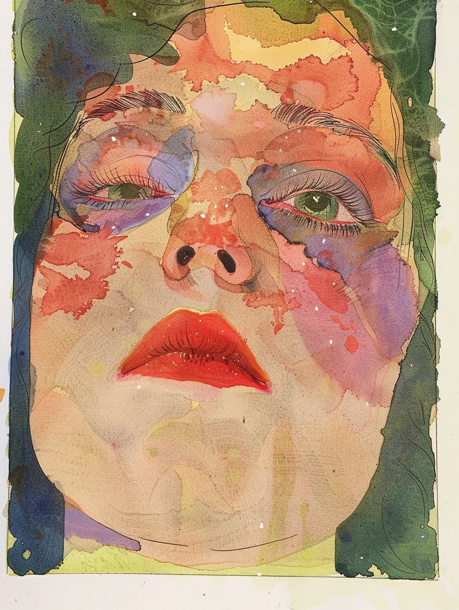 Abstract Watercolor Portrait Study