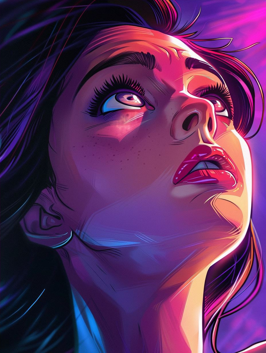 Neon Dreams Cyberpunk Portrait