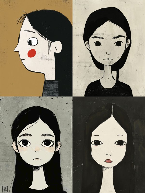 Minimalist Ink Portrait