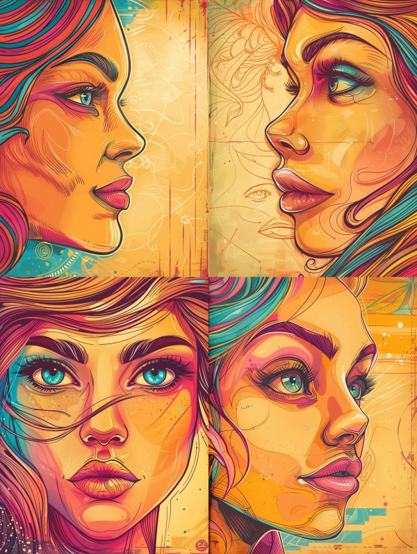 Neon Psychedelic Portrait