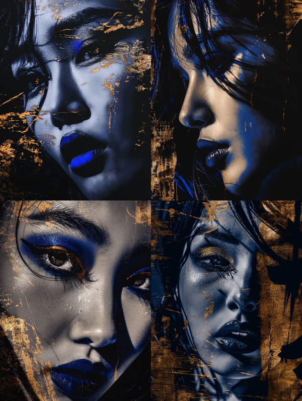 Electric Blue Noir Portraits