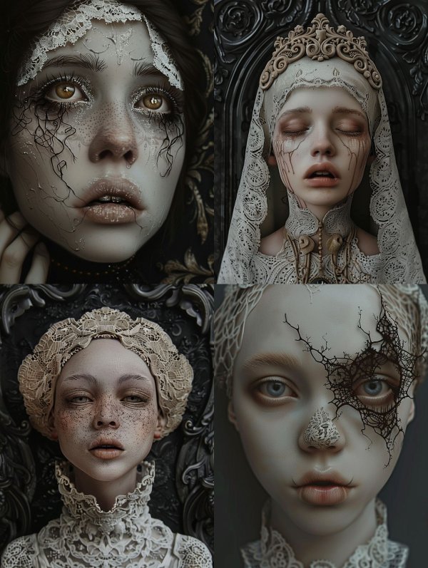 Gothic Lace and Ink Tears