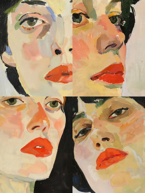 Abstract Pastel Portrait Study