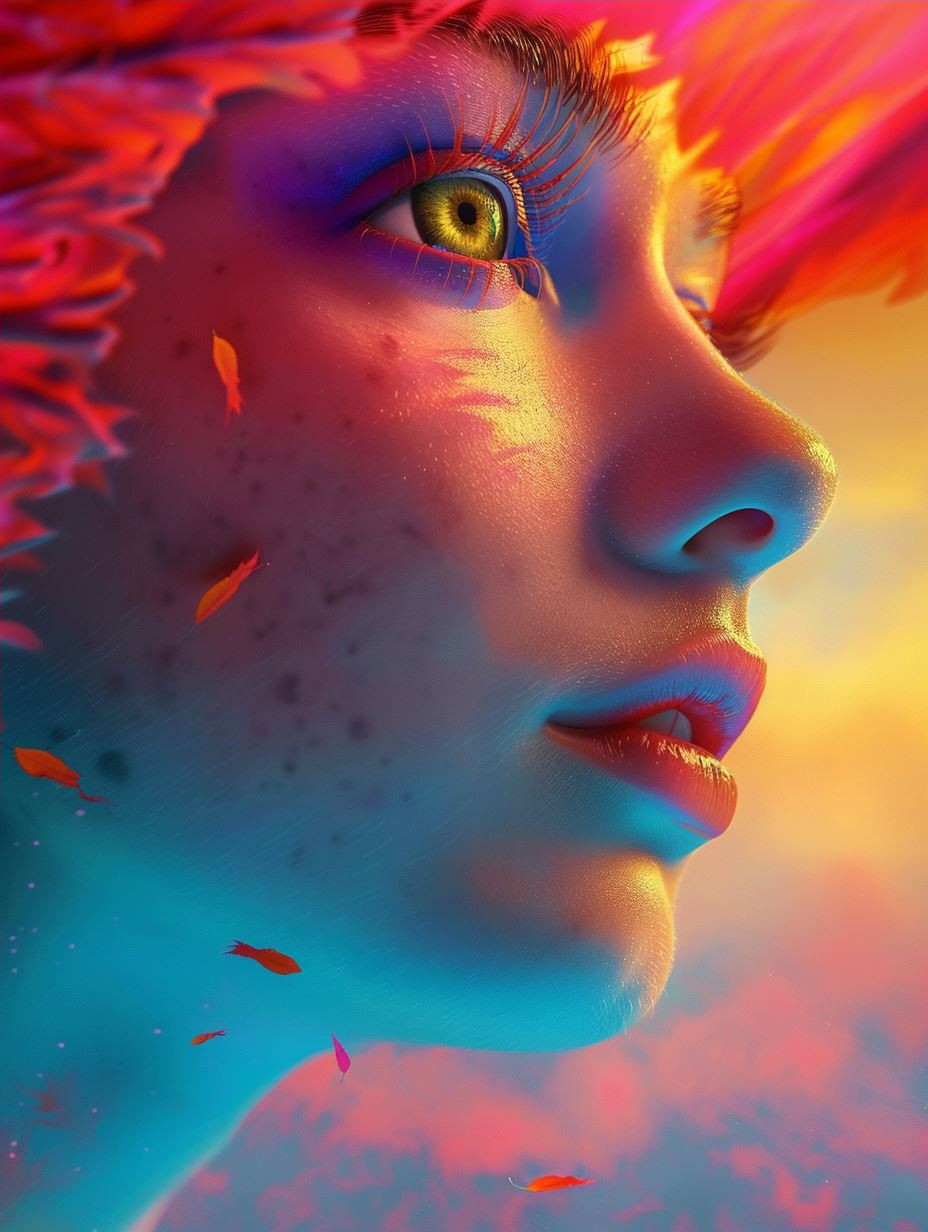 Neon Dream Ethereal Portrait