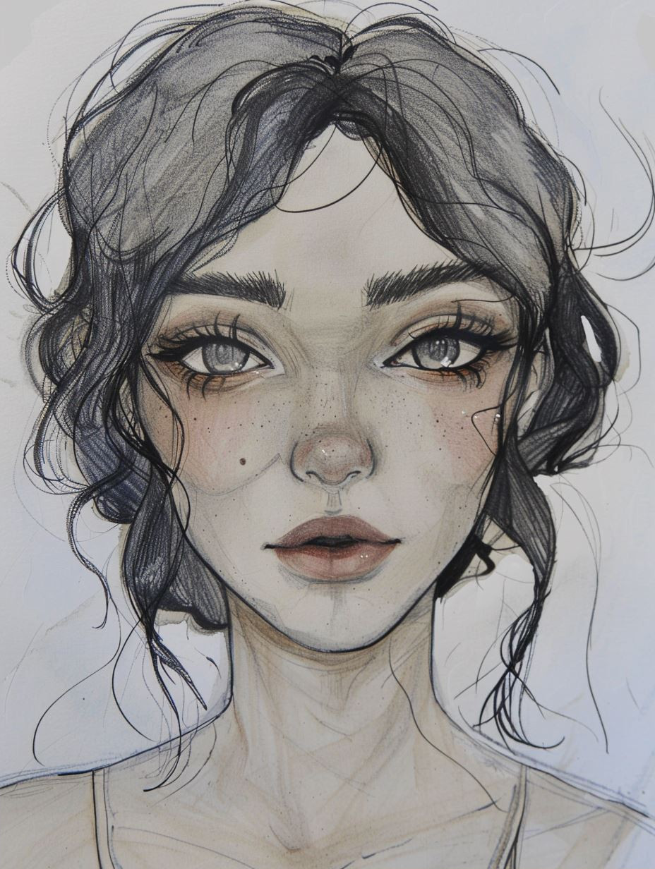 Ethereal Charcoal Sketch Portrait