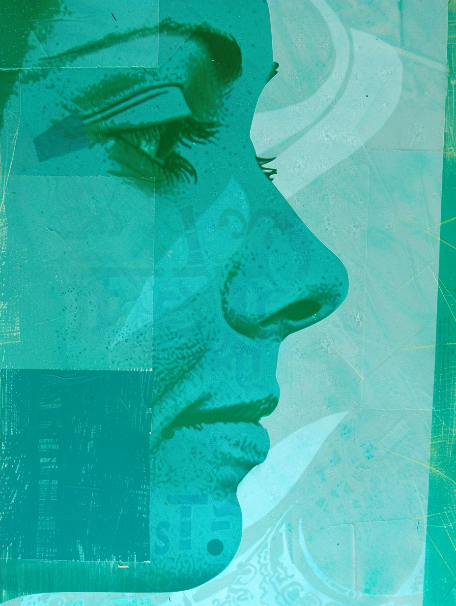 Cyan Distorted Gaze