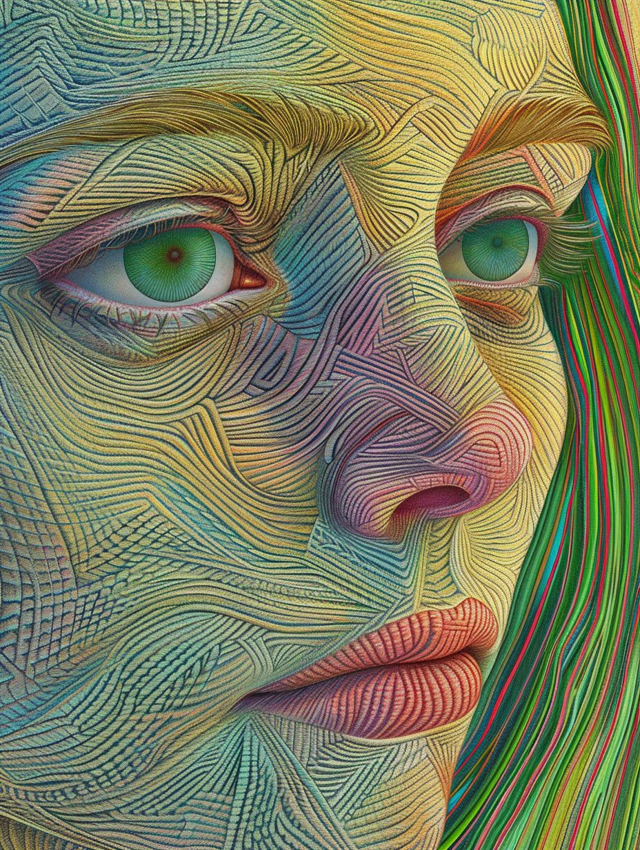 Prismatic Serpent Skin Portrait