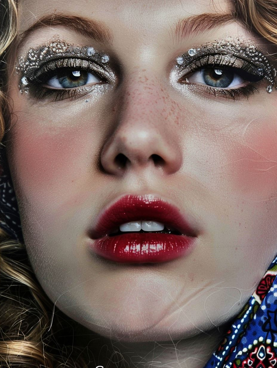 Fragmented Elegance Mixed Media Portrait