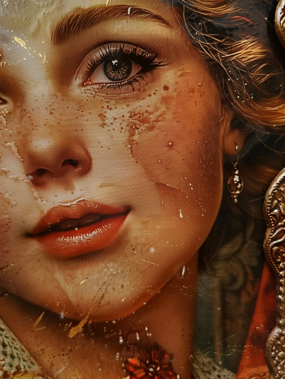 Fractured Gilded Portrait Study