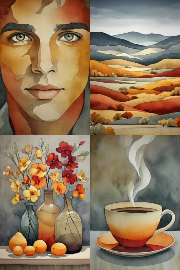 Amber Watercolor Gaze