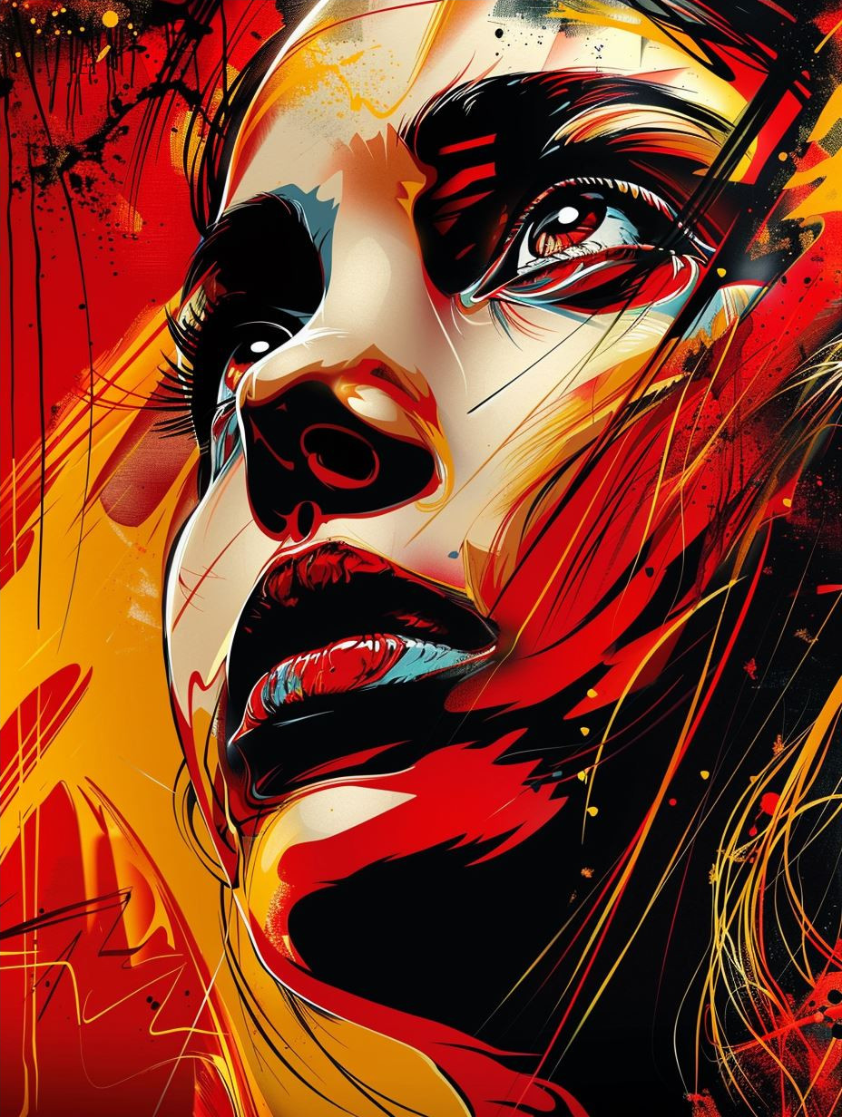 Vibrant Liquid Neon Portrait