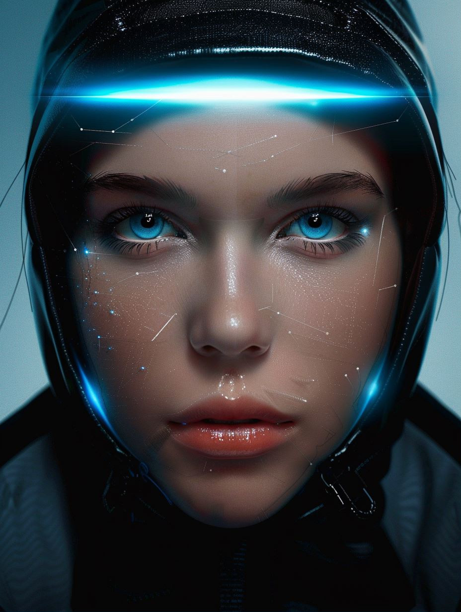 Neon Cybernetic Human Interface