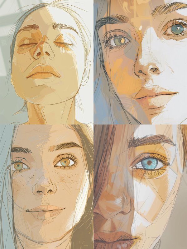 Ethereal Golden Sketch Portrait