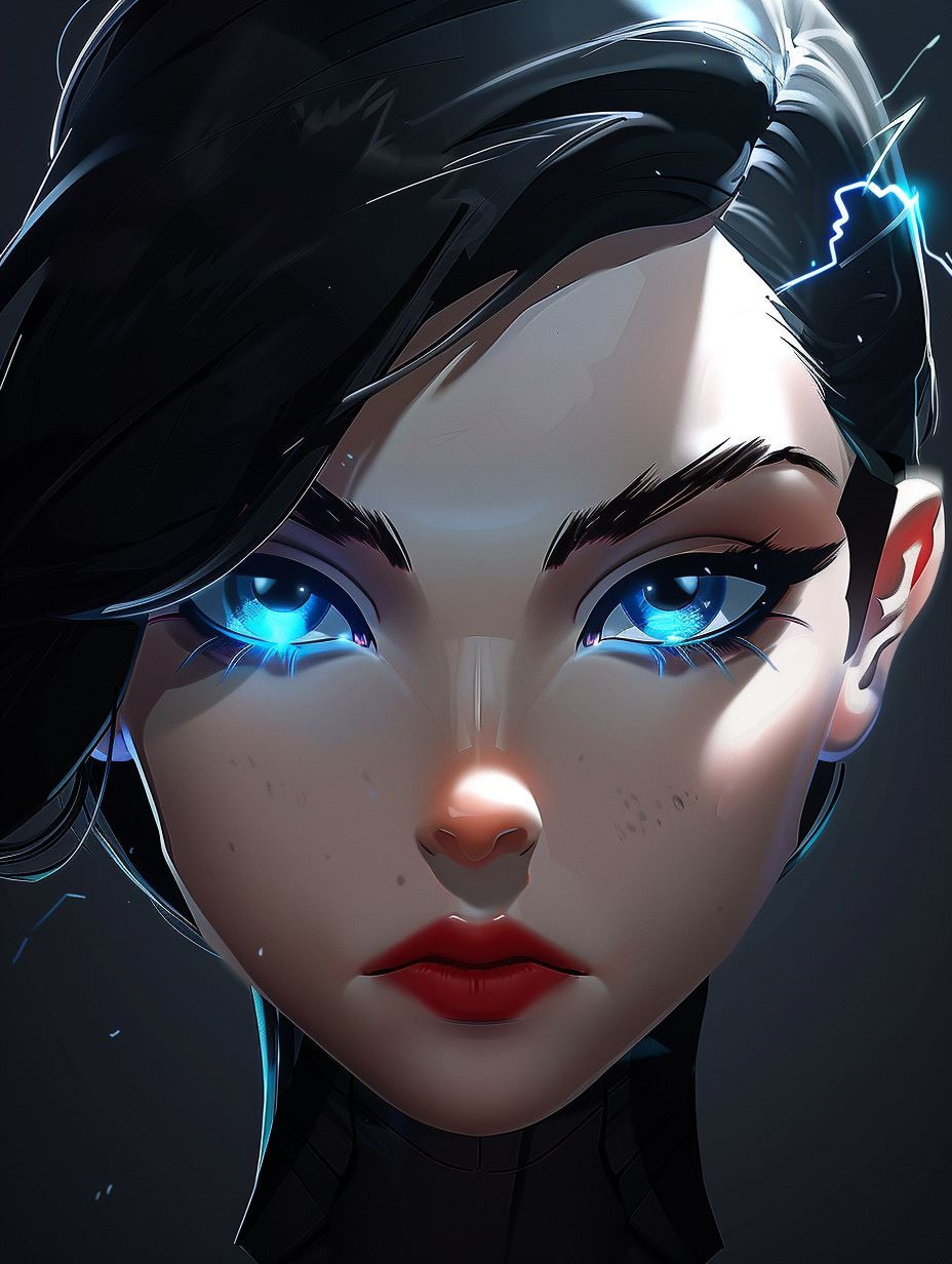 Cybernetic Gaze Neon Soul