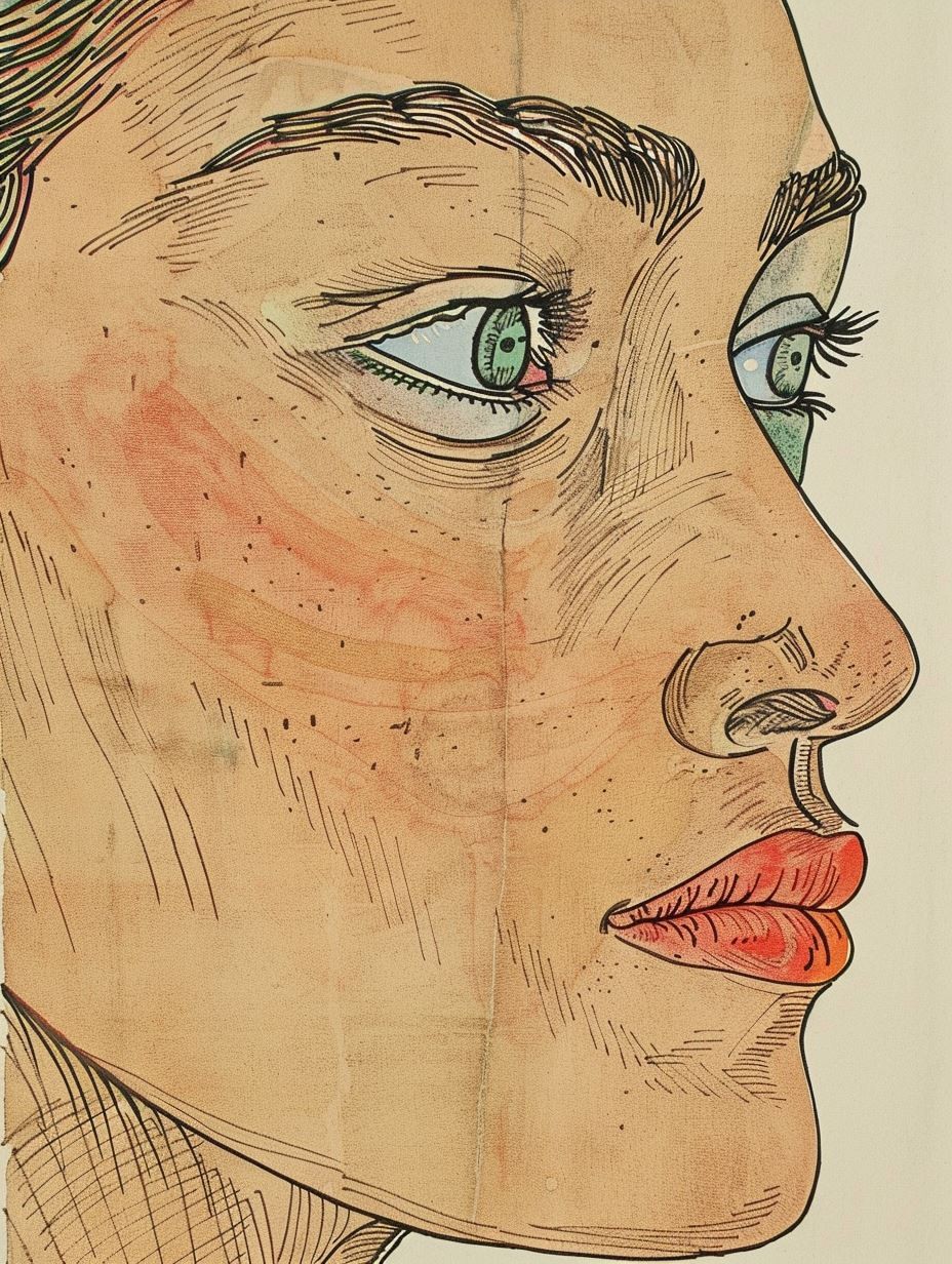 Ink and Blush Portrait