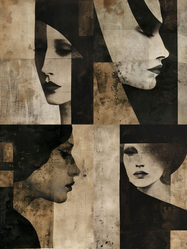 Fragmented Noir Vintage Portrait