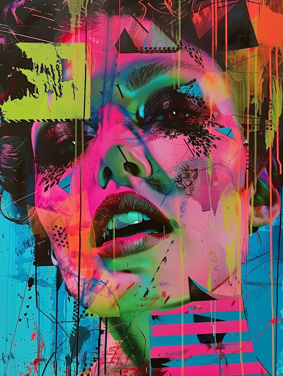 Neon Glitch Portrait