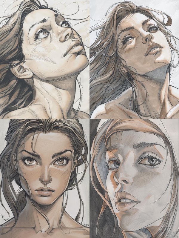 Ethereal Ink Sketch Portrait