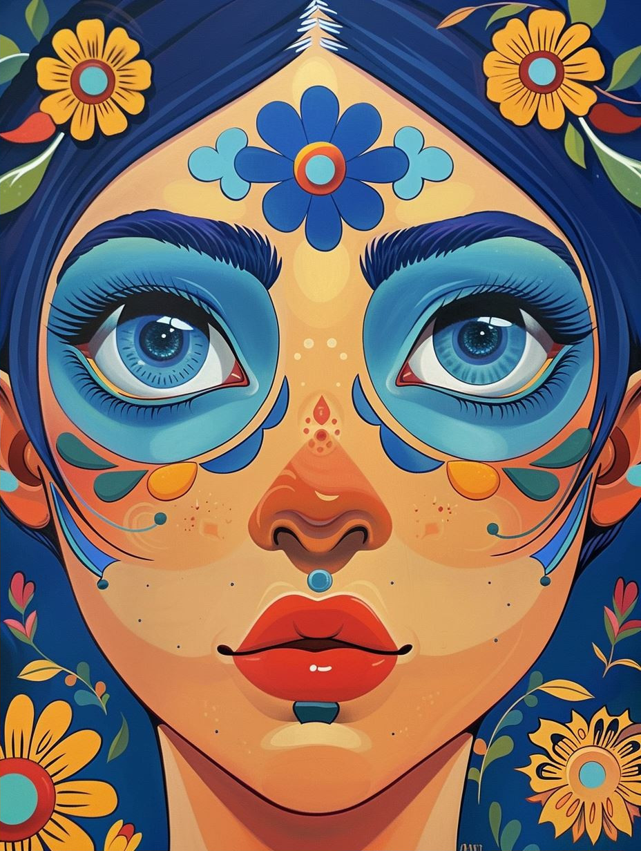 Surreal Neon Meltdown Portrait