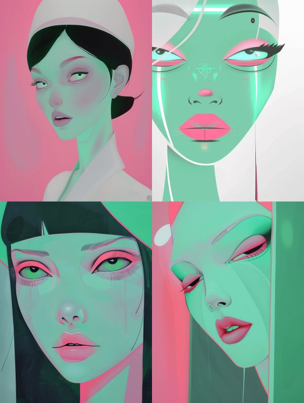Neon Pastel Cyberpunk Portraits