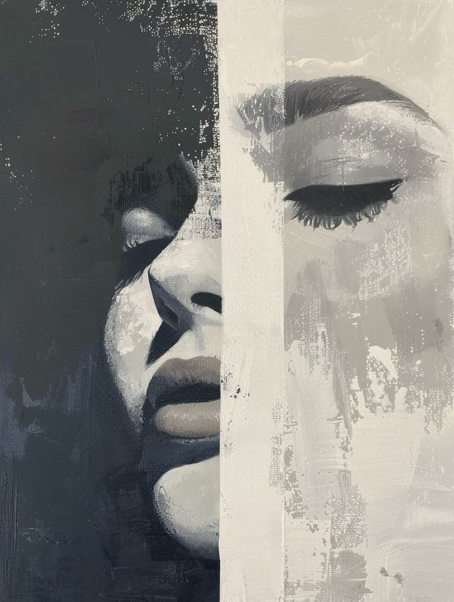 Fragmented Monochrome Portrait Study