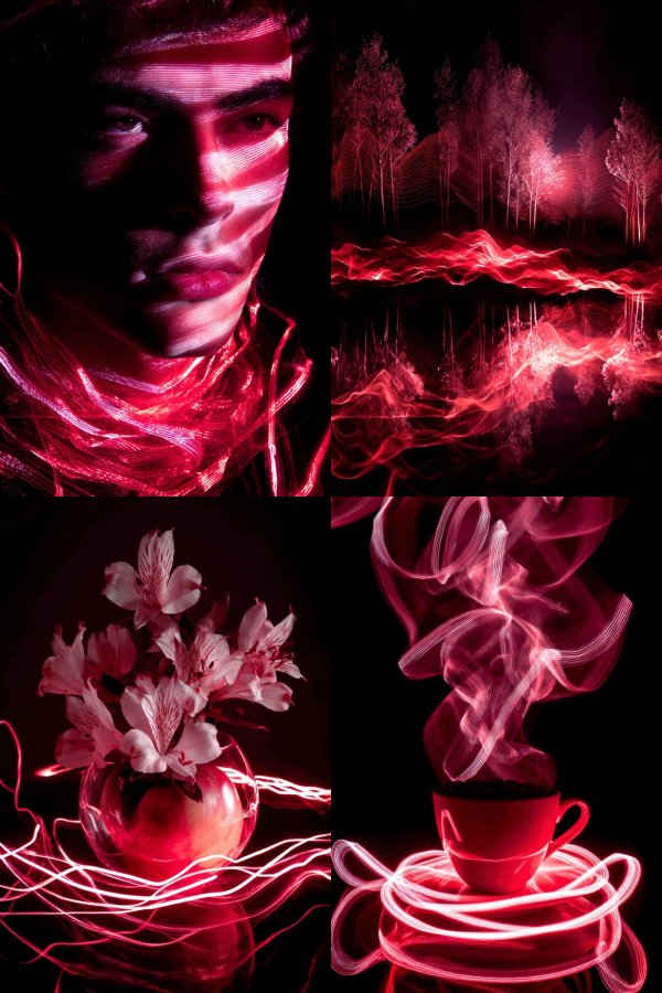 Neon Crimson Veils