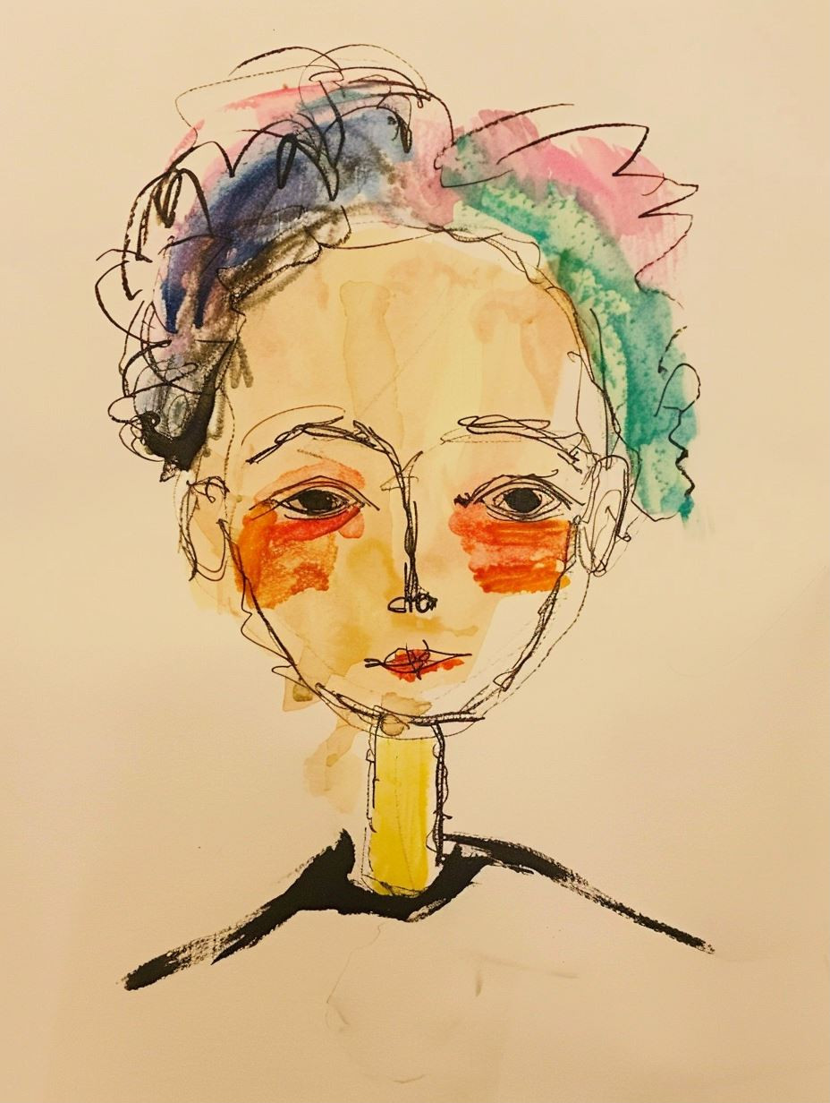 Abstract Expressionist Portrait Study