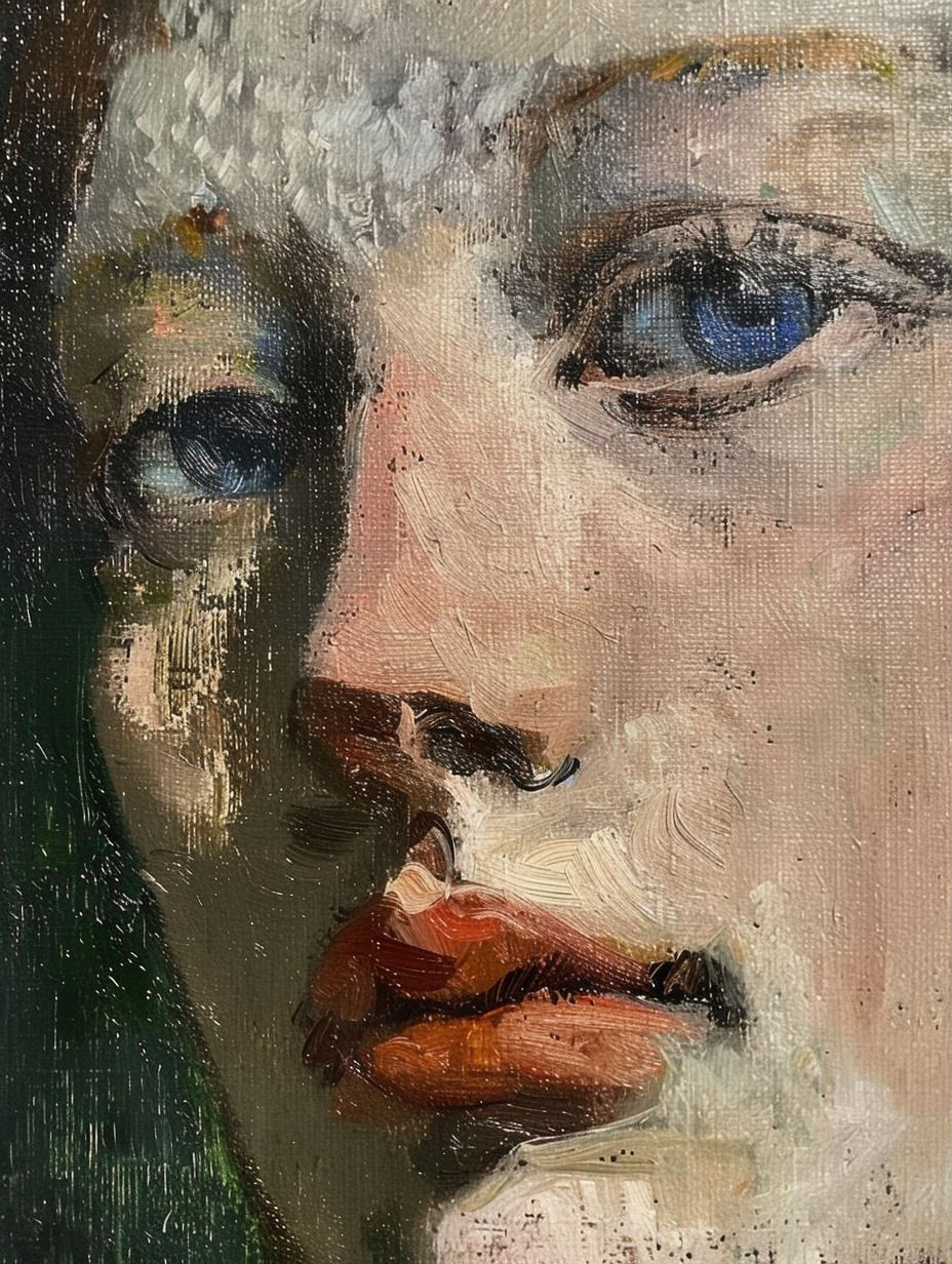 Melancholy Gaze in Oil