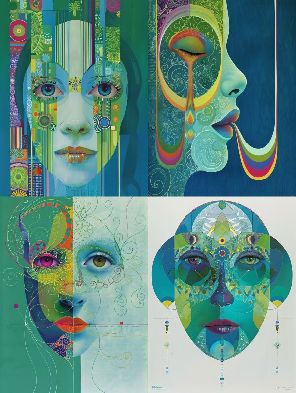 Ethereal Geometric Soul Portraits