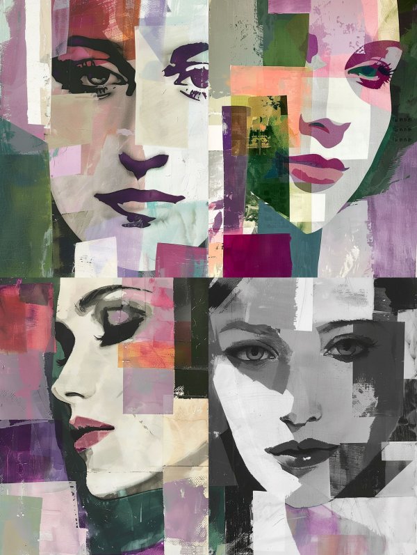 Fragmented Soul Mixed Media Portrait