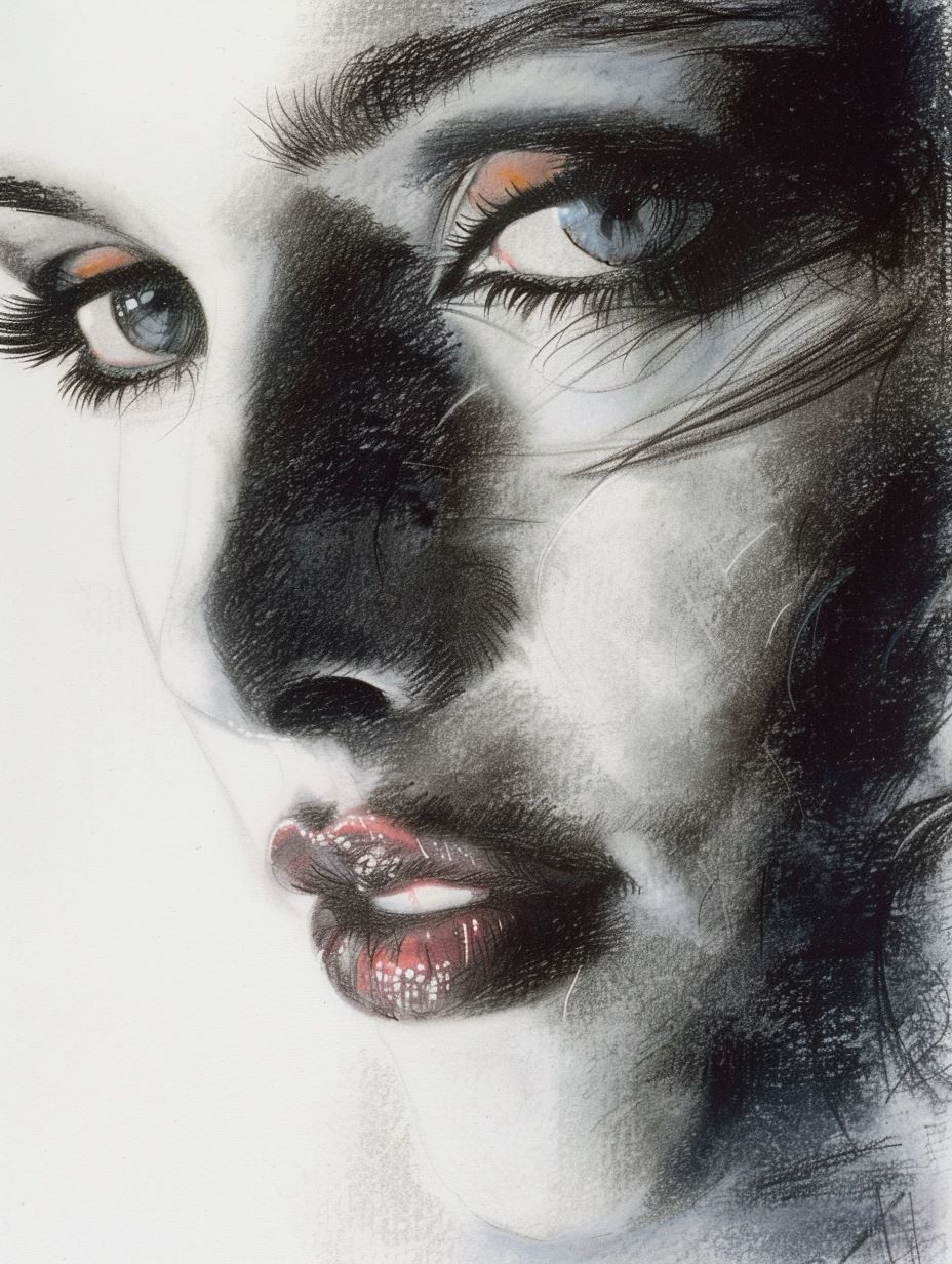 Dramatic Charcoal Portrait Study