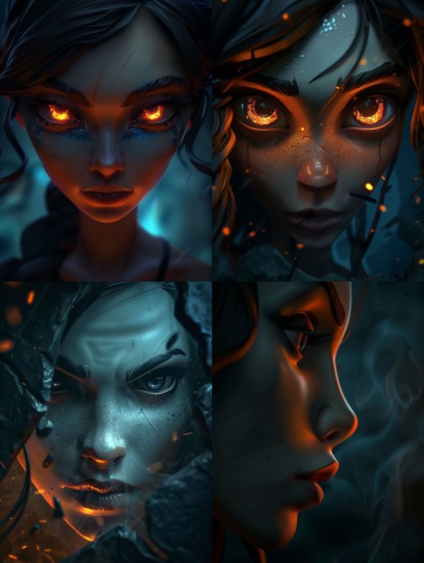 Ember Eyes Shadow Portrait