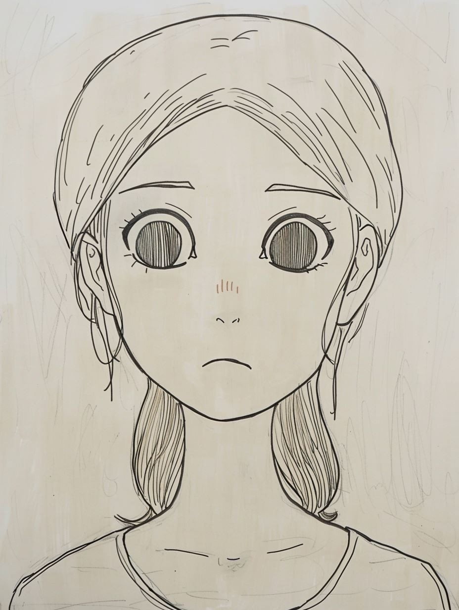Ethereal Blue Anime Portrait