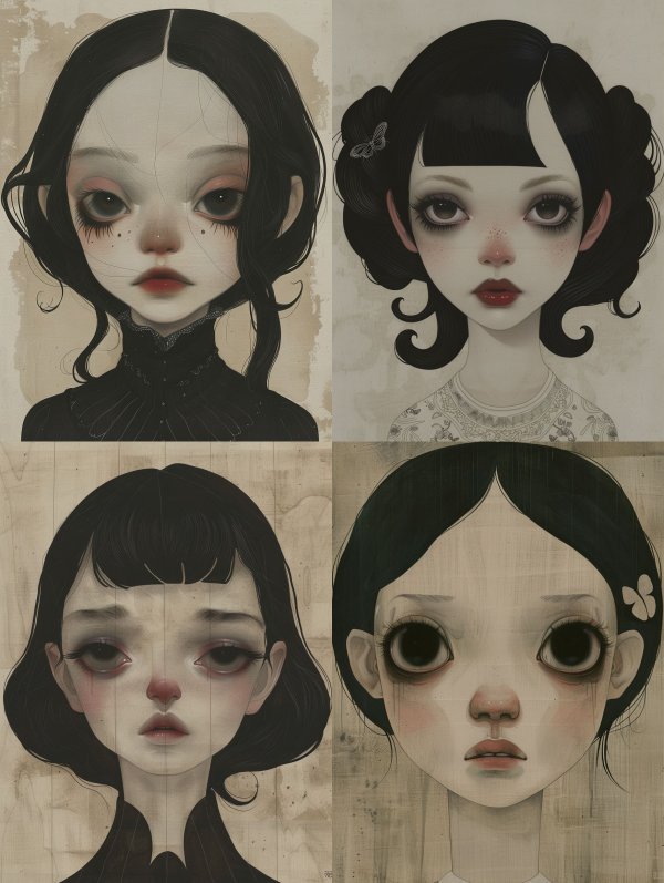 Melancholy Doll Portrait