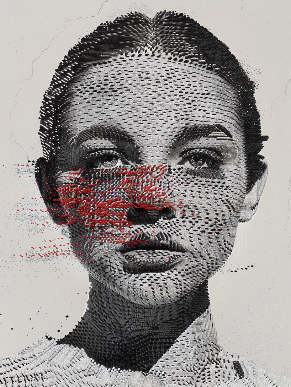 Intricate Stippled Portrait in Ink