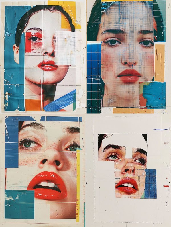 Fragmented Modernist Portrait Collage