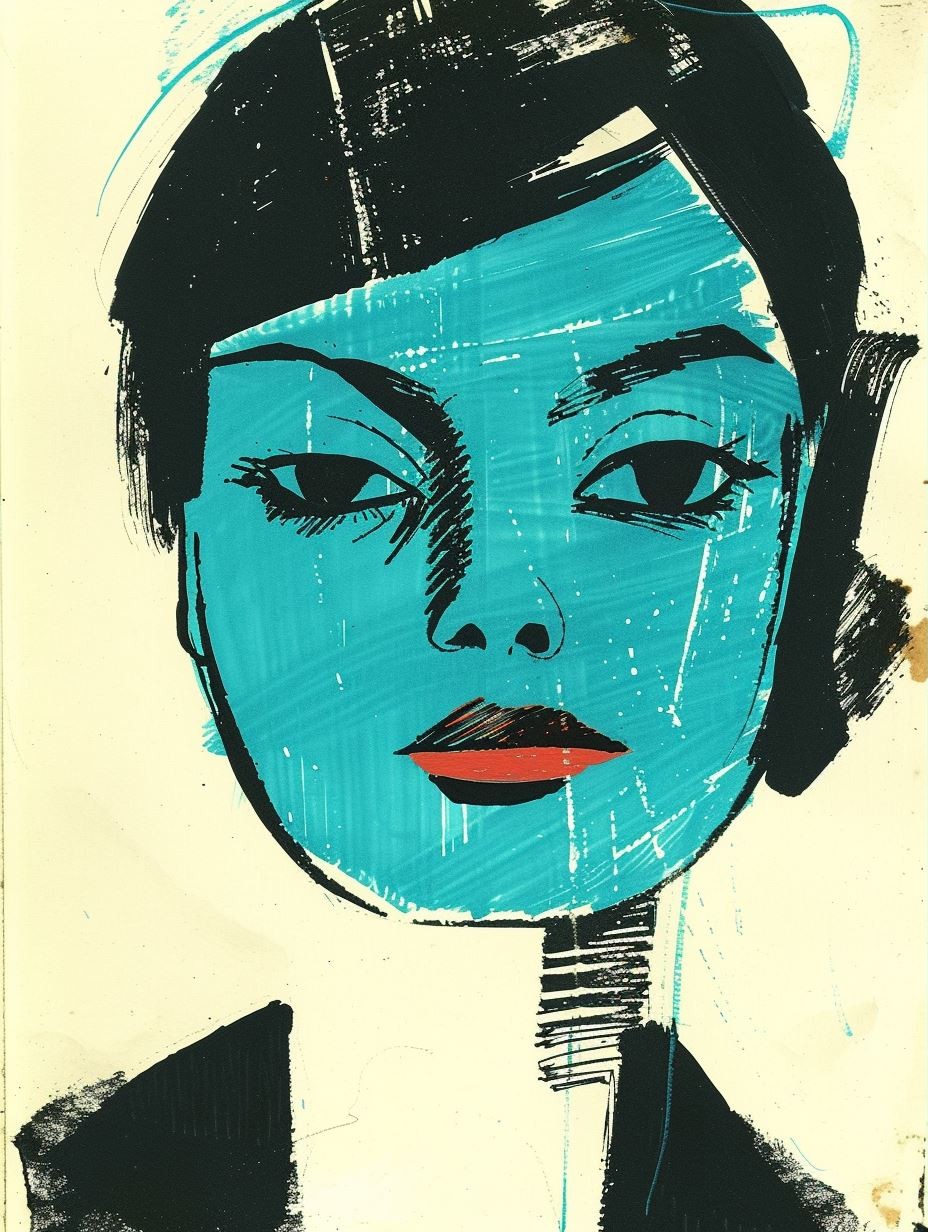 Azure Ink Portrait