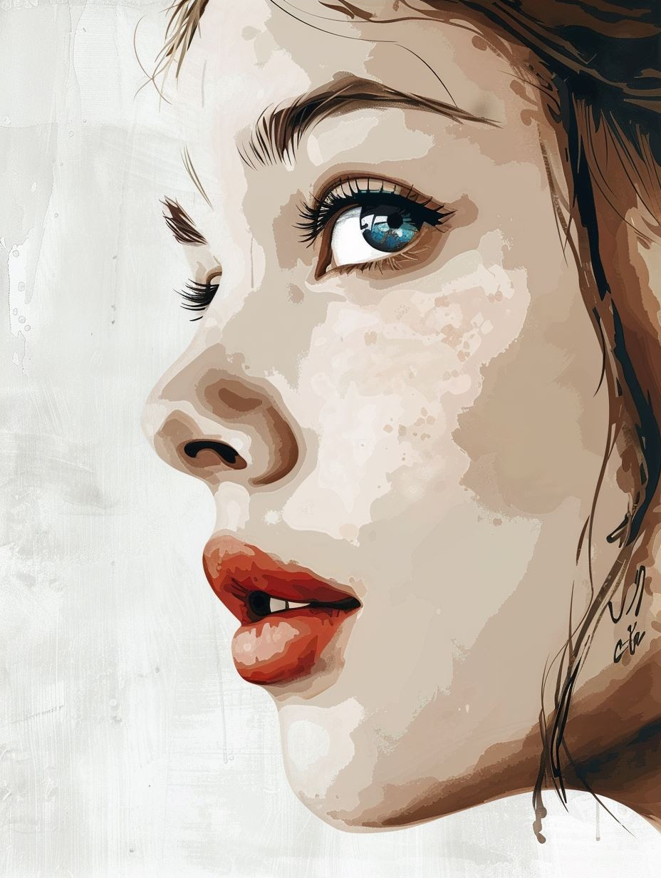 Vintage Noir Digital Portrait
