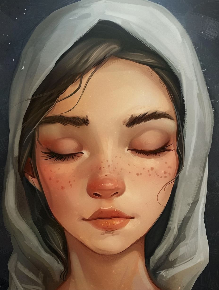Soft Gaze Digital Portrait