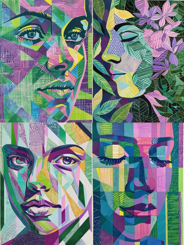 Prismatic Geometric Portrait Study