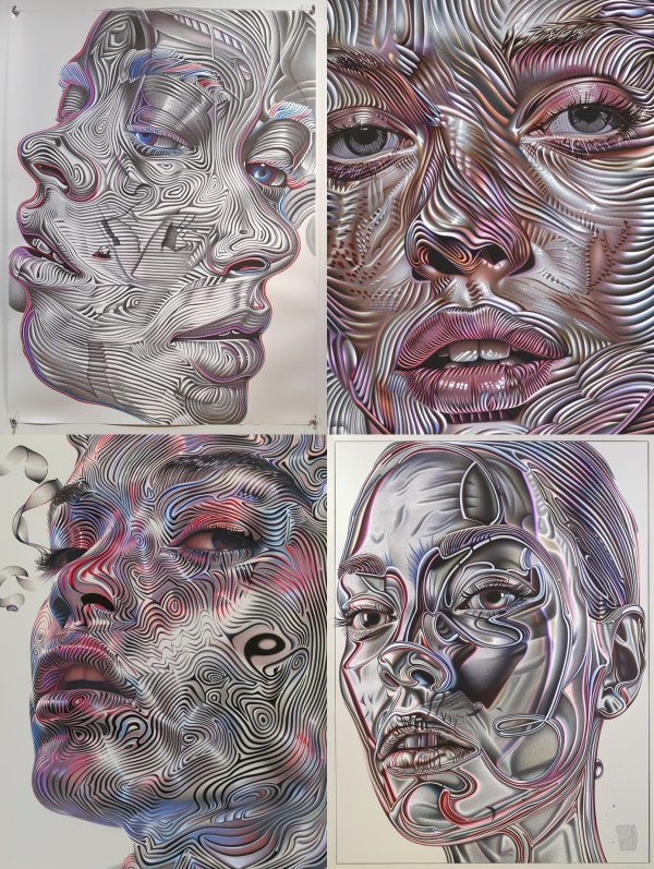 Surrealist Topographic Facial Distortion
