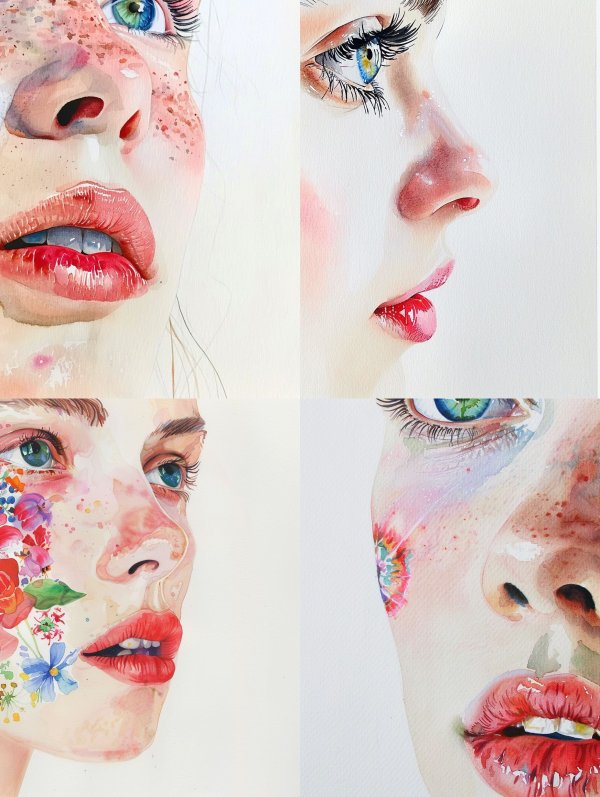 Ethereal Watercolor Portrait Study