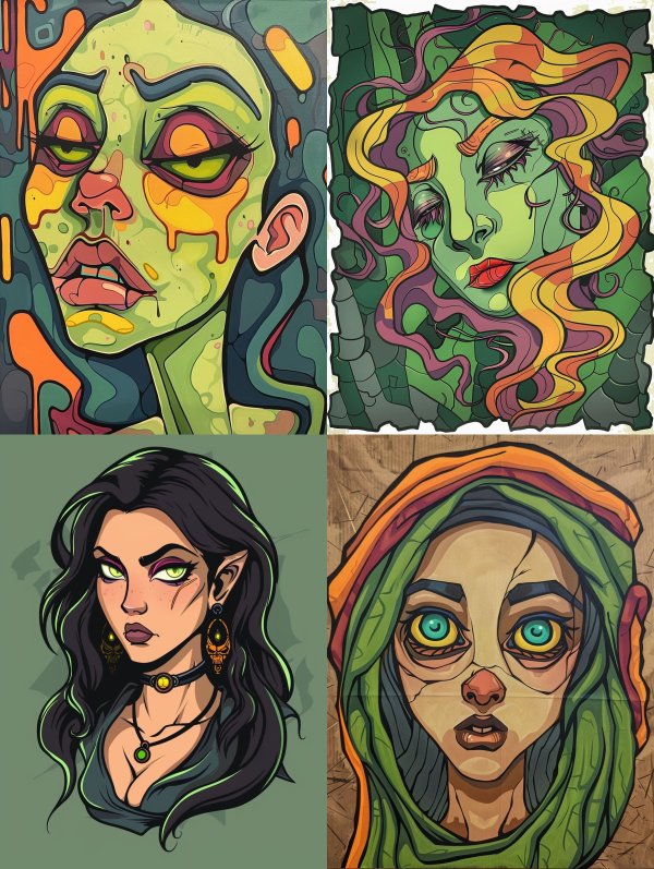 Neon Psychedelic Melting Portrait