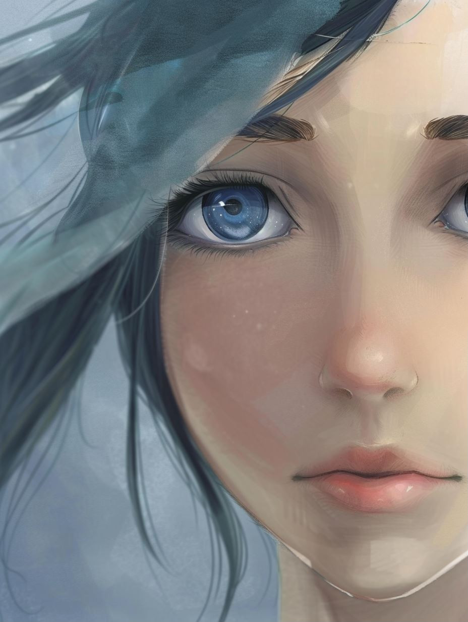 Ethereal Gaze of Azure Dreams