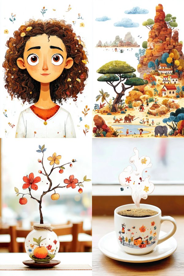 Whimsical Curly Bloom