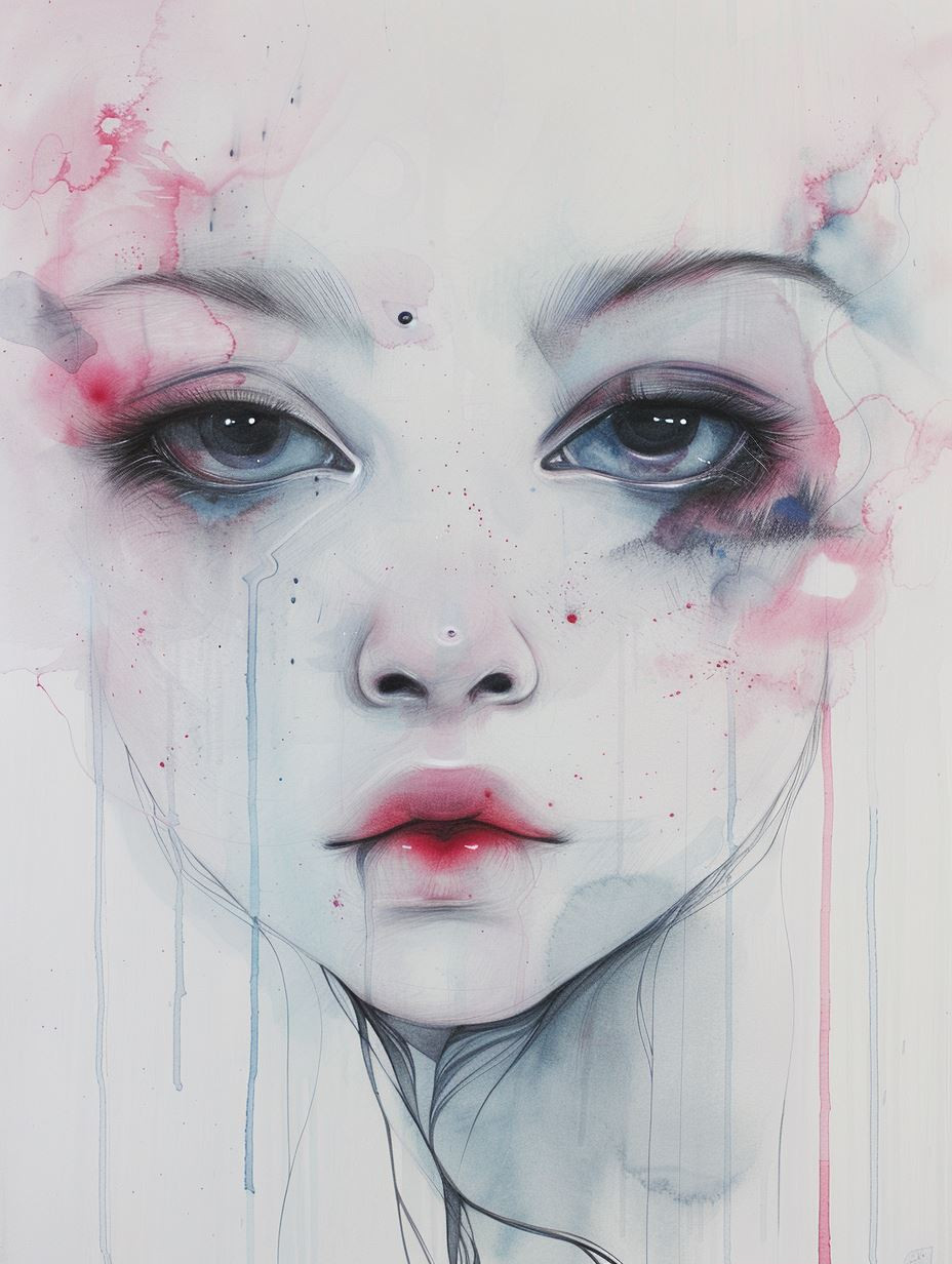 Ethereal Watercolor Portrait Study